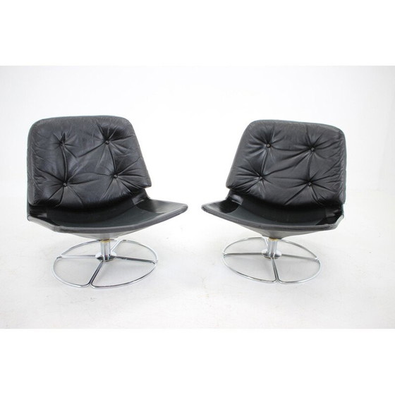 Image 1 of Paar vintage Peem leren lounge stoelen, Finland 1970