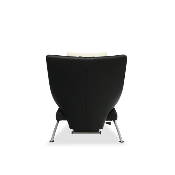 Image 1 of Wk Wohnen Solo 699 leren fauteuil / relaxfauteuil | zwart / crème wit | nr. 1/2