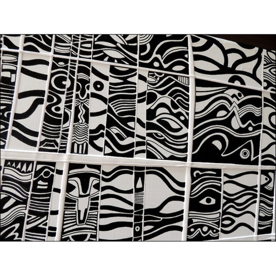 Image 1 of Vintage acryl op doek "Spring Vibes" door Alain Carpentier, 2022