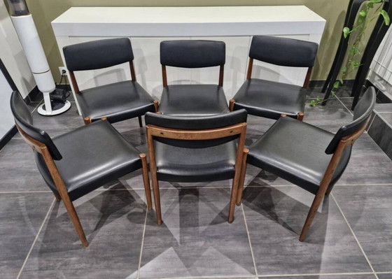 Image 1 of Suite van 6 Scandinavische stoelen van Zetel Behaagt, 1970