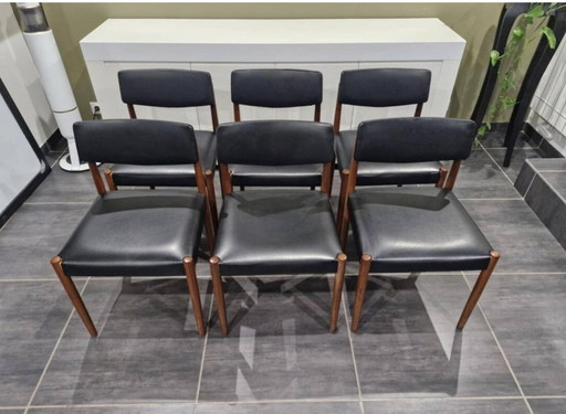 Suite van 6 Scandinavische stoelen van Zetel Behaagt, 1970