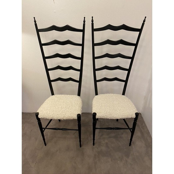 Image 1 of Vintage chiavari stoel in walnoot van Fratelli Levaggi, 1950