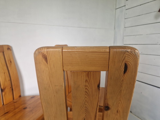 Image 1 of Vintage Brutalistisch Dennenhouten Stoelen