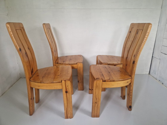 Image 1 of Vintage Brutalistisch Dennenhouten Stoelen
