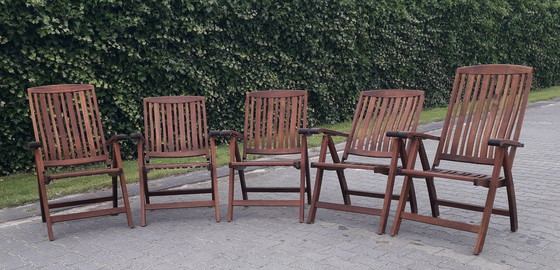 Image 1 of 5 Teak & Garden teak standenstoelen, inklapbaar