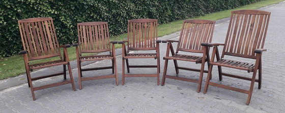 Image 1 of 5 Teak & Garden teak standenstoelen, inklapbaar