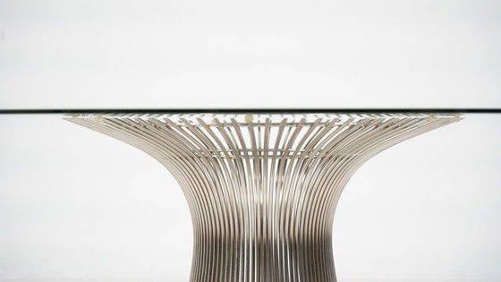 Image 1 of Mid Century Eettafel van Warren Platner voor Knoll, glas en metaal, 1966