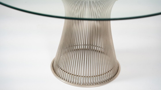 Image 1 of Mid Century Eettafel van Warren Platner voor Knoll, glas en metaal, 1966