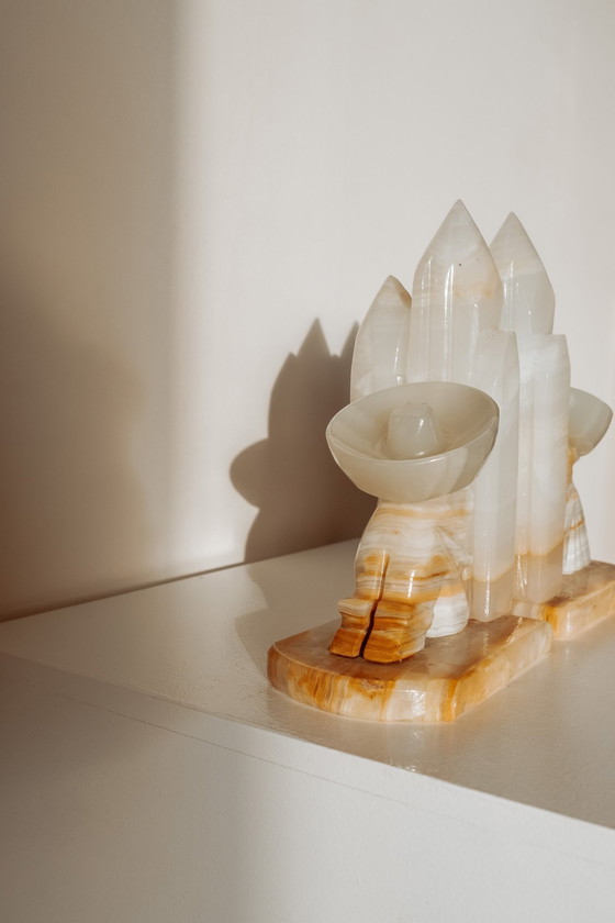 Image 1 of Set Van 2 Marmeren Vintage Boekensteunen