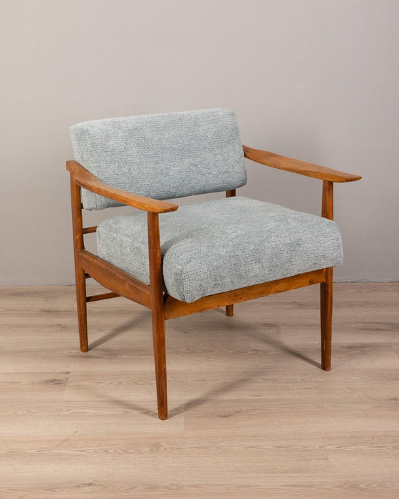 Image 1 of Set van 2 Vintage Italiaanse fauteuils in grijze stof