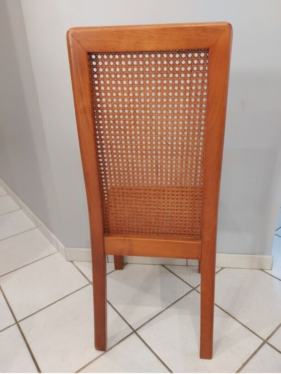 Image 1 of Suite van 6 Cannage Stoelen Italiaans Ontwerp Vintage 1970