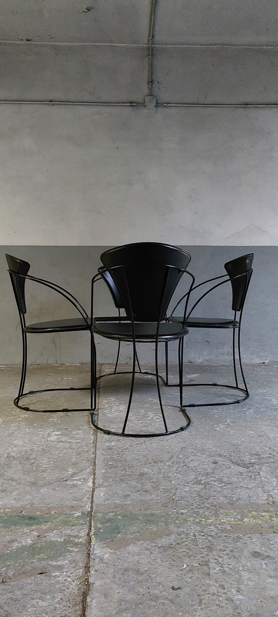 Image 1 of Set van 4 arrben dining chairs