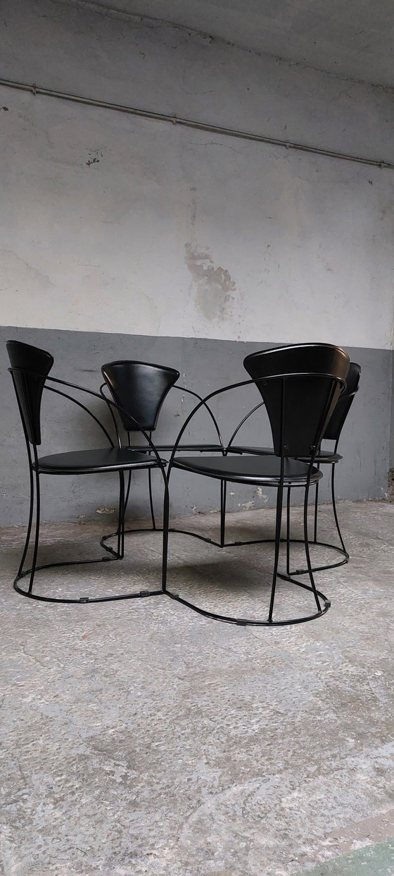 Image 1 of Set van 4 arrben dining chairs