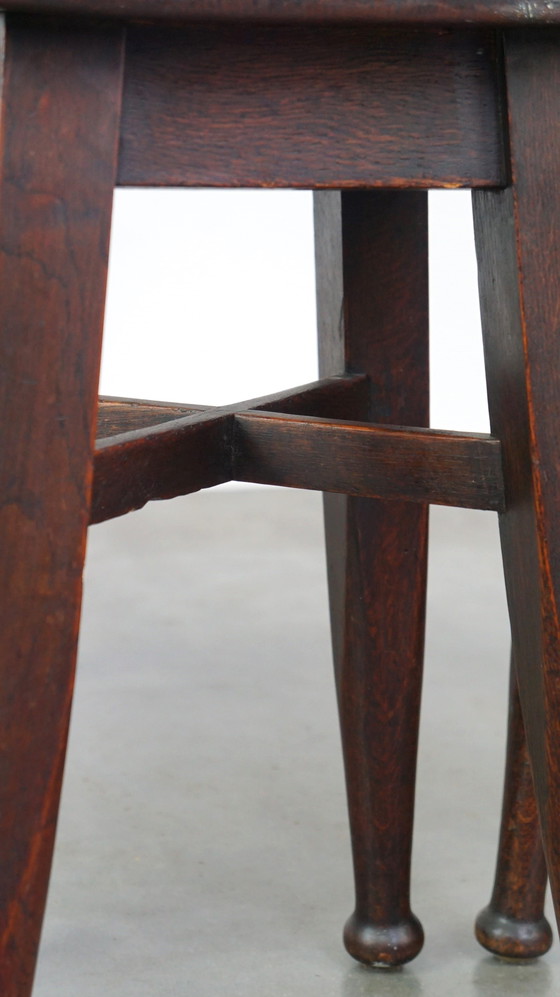 Image 1 of 2 x Eikenhouten kruk/ stool