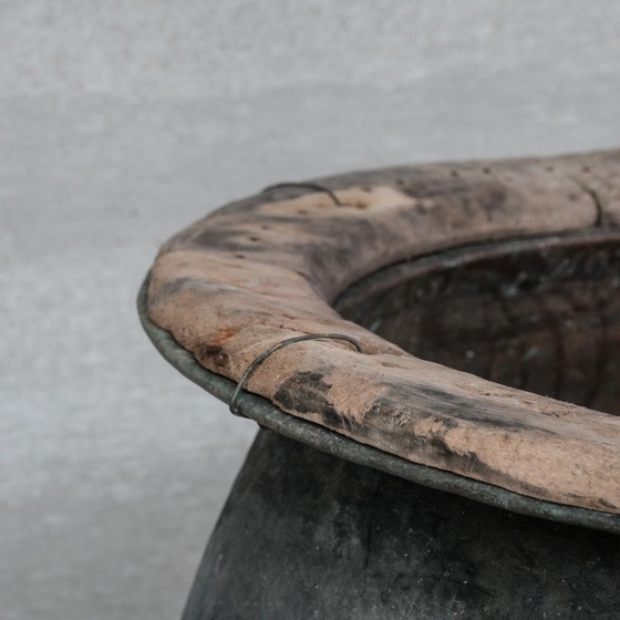 Image 1 of Vintage plantenbak in hout en koperen frame, Frankrijk 1920