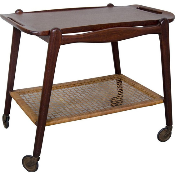 Image 1 of Vintage teakhouten trolley van Johannes Andersen voor Silkeborg, 1960