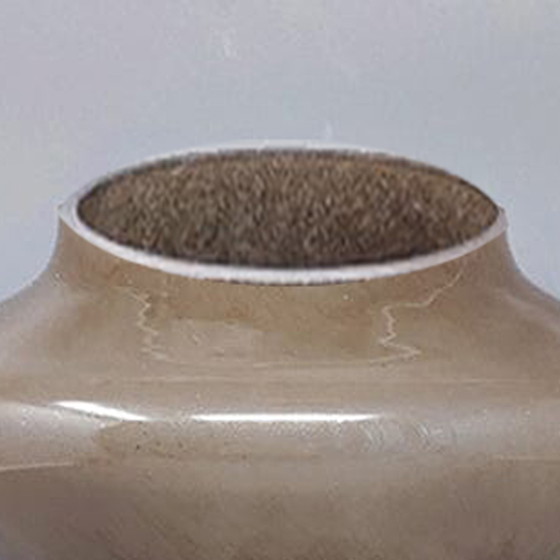 Image 1 of Prachtige beige vaas in Murano glas van Dogi uit de jaren 1970. Gemaakt in Italië