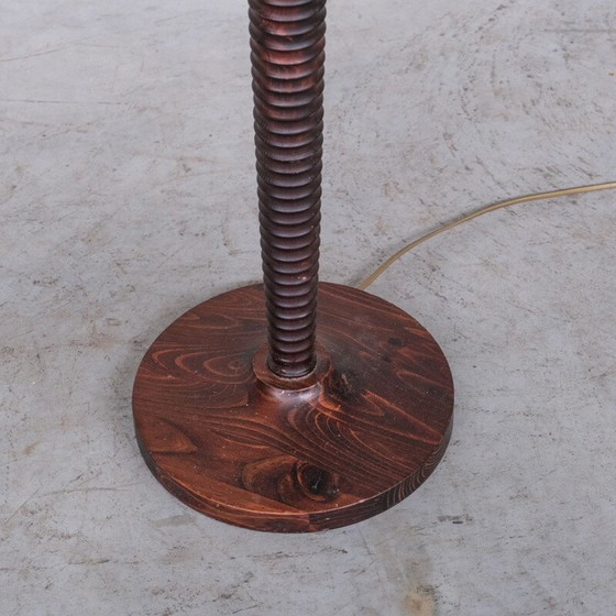 Image 1 of Vintage gedraaide houten vloerlamp, Frankrijk 1940