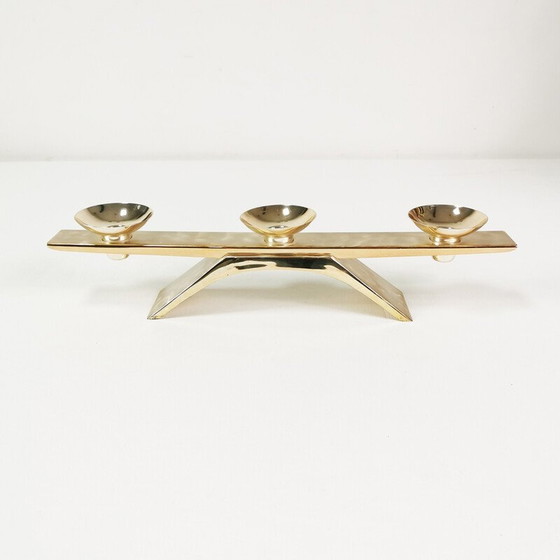 Image 1 of Vintage verzilverde metalen kandelaar van Kurt Radke voor Wmf, Duitsland 1960