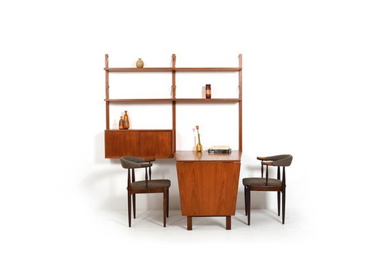 Image 1 of Koninklijk systeem met kegelvormig bureau in teak van Poul Cadovius, 1960