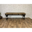 Vintage industriële console van hout en metaal