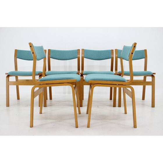 Image 1 of Set van 6 vintage stoelen van gebogen hout, Denemarken 1960