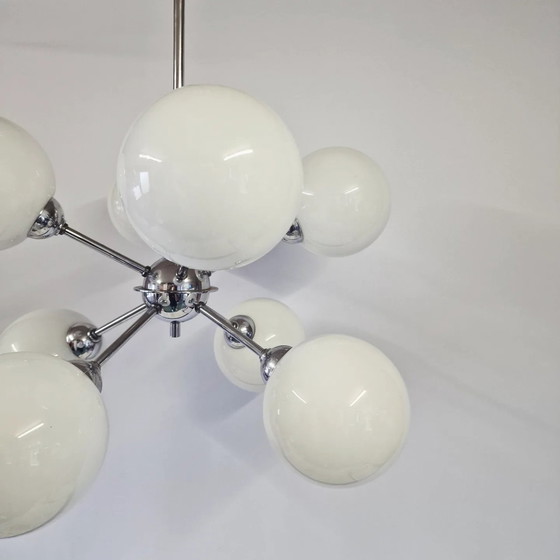 Image 1 of Vintage Sputnik Met 8 Opaline Bollen