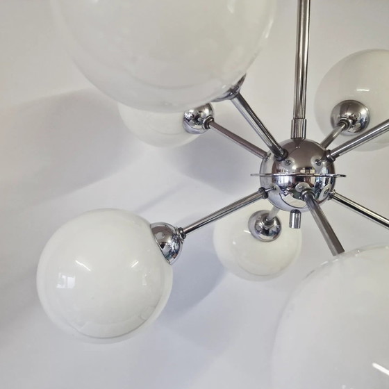 Image 1 of Vintage Sputnik Met 8 Opaline Bollen