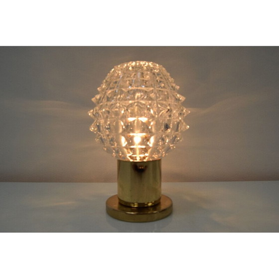 Image 1 of Vintage wandlamp van glas en messing door Kamenicky Senov, Tsjecho-Slowakije 1960