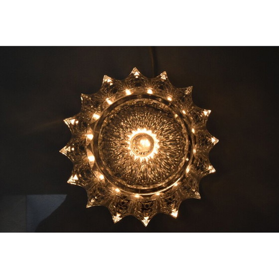 Image 1 of Vintage wandlamp van glas en messing door Kamenicky Senov, Tsjecho-Slowakije 1960