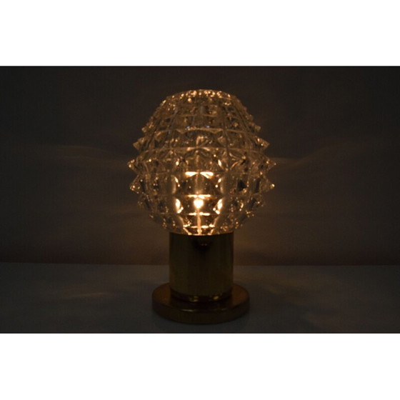 Image 1 of Vintage wandlamp van glas en messing door Kamenicky Senov, Tsjecho-Slowakije 1960