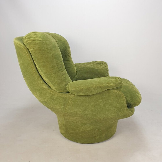 Image 1 of Vintage Space Age "Karate" fauteuil in glasvezel en fluwelen stof van Michel Cadestin voor Airborne, Frankrijk 1970