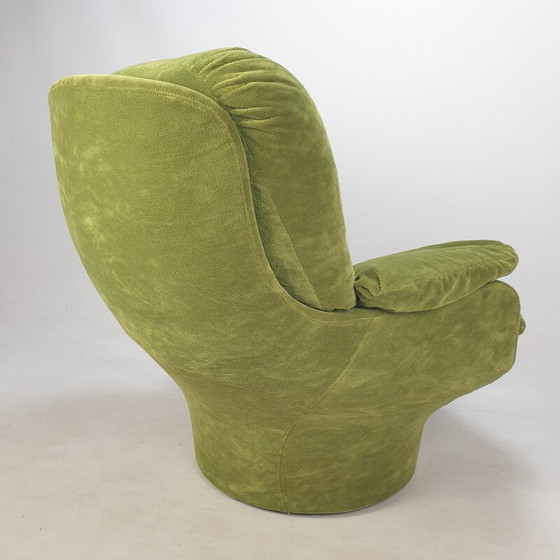 Image 1 of Vintage Space Age "Karate" fauteuil in glasvezel en fluwelen stof van Michel Cadestin voor Airborne, Frankrijk 1970