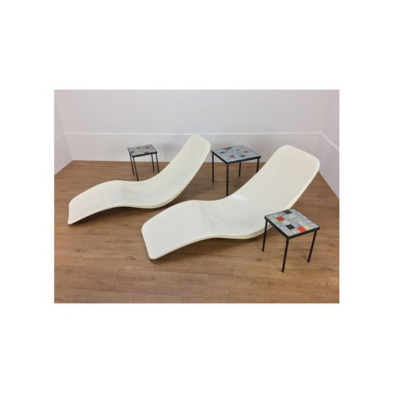 Image 1 of Set van 3 vintage keramische nesttafels door Mado Jolain, 1960