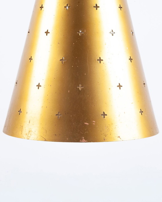 Image 1 of Gouden Duitse hanglamp, jaren 60