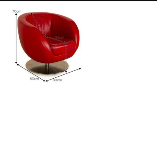 Koinor Design draaifauteuil Parelleder bordeaux rood