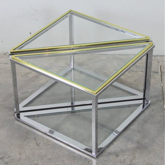 Image 1 of Paar vintage glazen salontafels, 1970