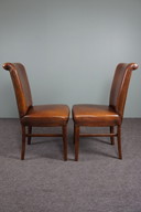 Set van 6 schapenleren eetkamerstoelen