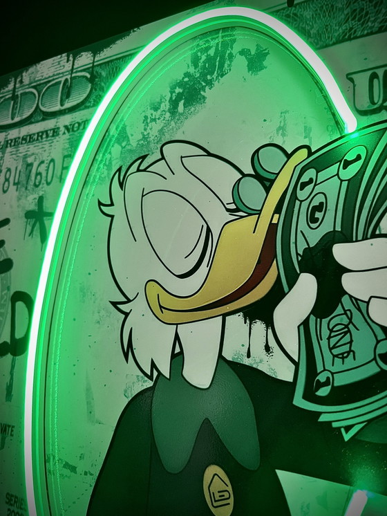 Image 1 of Ledmansion Scrooge Mcduck Neon Popart Muurkunst Led Lamp