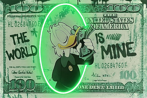 Ledmansion Scrooge Mcduck Neon Popart Muurkunst Led Lamp