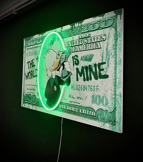 Image 1 of Ledmansion Scrooge Mcduck Neon Popart Muurkunst Led Lamp