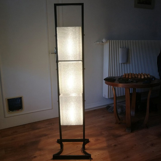 Image 1 of Vintage Arlus vloerlamp van staal en plexiglas, 1950