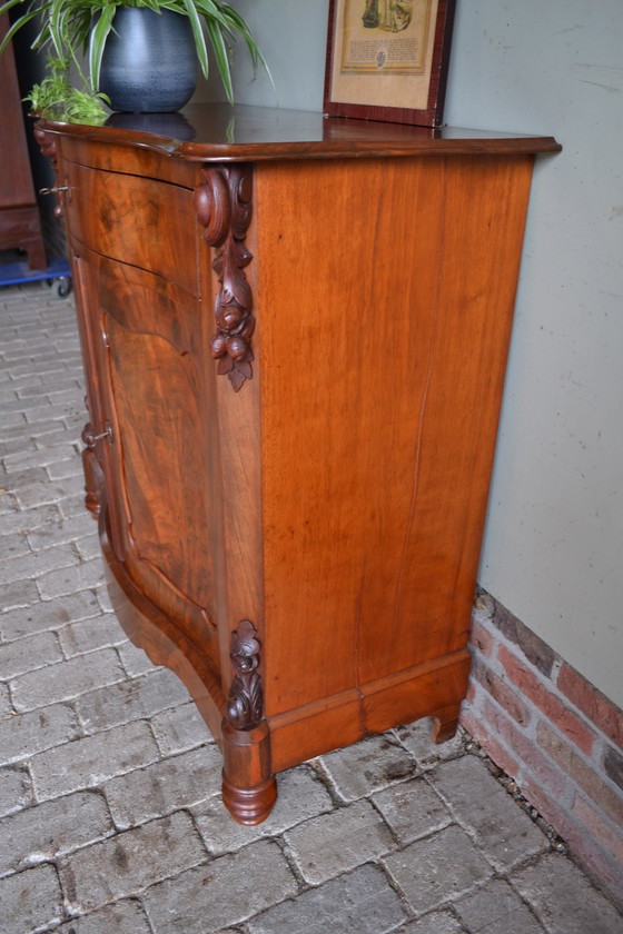 Image 1 of Antieke Mahonie Houten Biedermeier Meidenkast