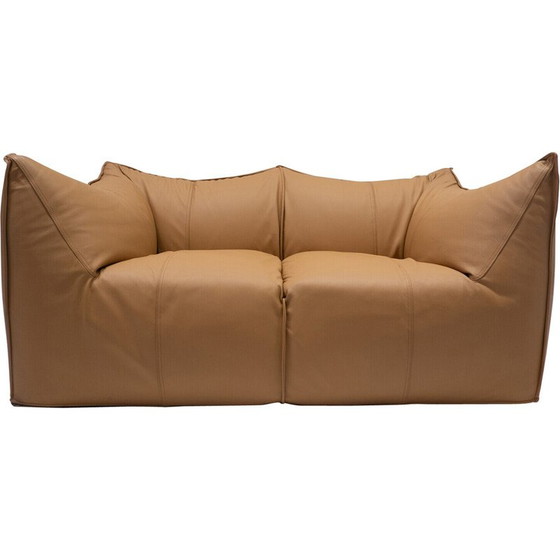 Image 1 of Vintage "Le bambole" bank in cognac leer van Mario Bellini voor B&B Italia, jaren 1970