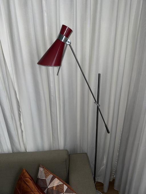 Retro Diabolovloerlamp, Rood