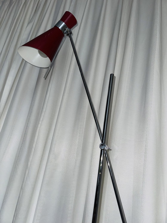 Image 1 of Retro Diabolovloerlamp, Rood