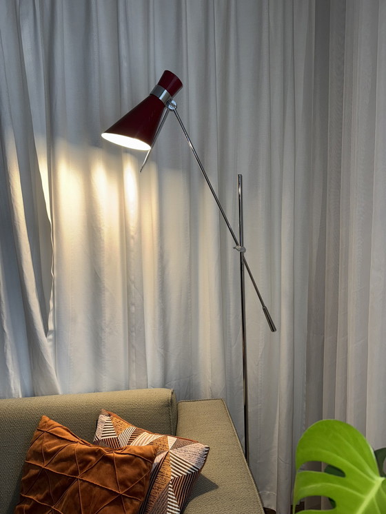 Image 1 of Retro Diabolovloerlamp, Rood