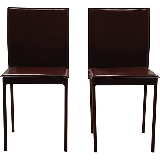 Image 1 of Vintage stoel in dik geverfd leer van Margot voor Cattelan Italia