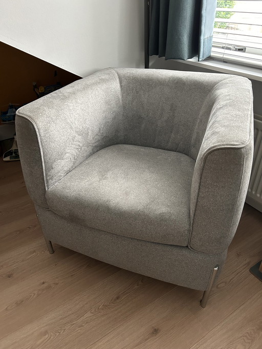 Natuzzi Anteprima Fauteuil Lichtgrijs