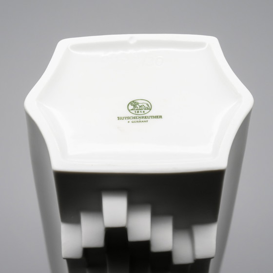 Image 1 of ARCHAIS Heinrich FUCHS Op Art Retro HUTSCHENREUTHER Bisque Porseleinen Vaas Duo